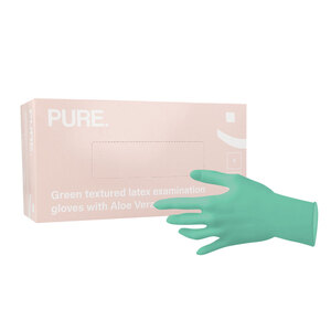 PURE AloeCare gants d'examen non poudrés latex vert - S